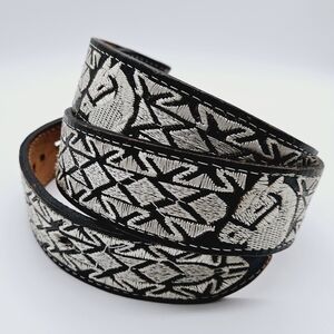 Equestrian horse riding cowboy embroidered leather belt